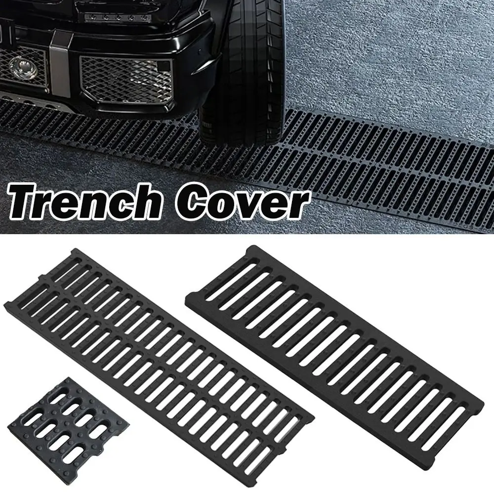 New High Strength Trench Cover Resin Plastic Rectangular Garage Floor Drain Black Grates Drainage Basement