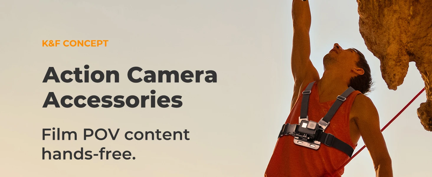 K&F CONCEPT 5 in 1 Brustgurt Rucksackclip Kopf und Handgelenkband für GoPro Hero DJI Osmo Action 5 und Pocket Insta360 Zubehörse – Detail 1