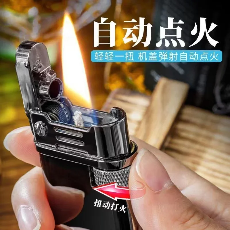 Chief Kerosene Lighter Creative Side Pulley Nostalgic Vintage Retro Kerosene Lighter Retro Cigar Lighter Cigarette Acces