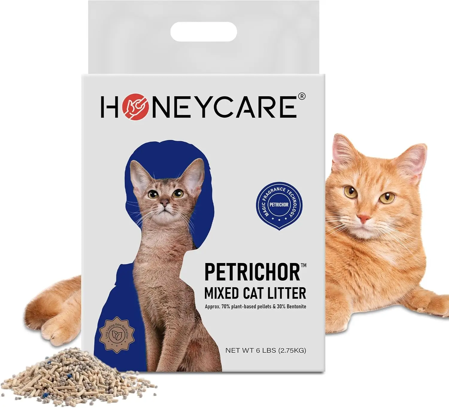 Arena para Gatos Petrichor de Tofu y Bentonita | Aglutinación rápida, bajo contenido de polvo, control de olores, 6 lb