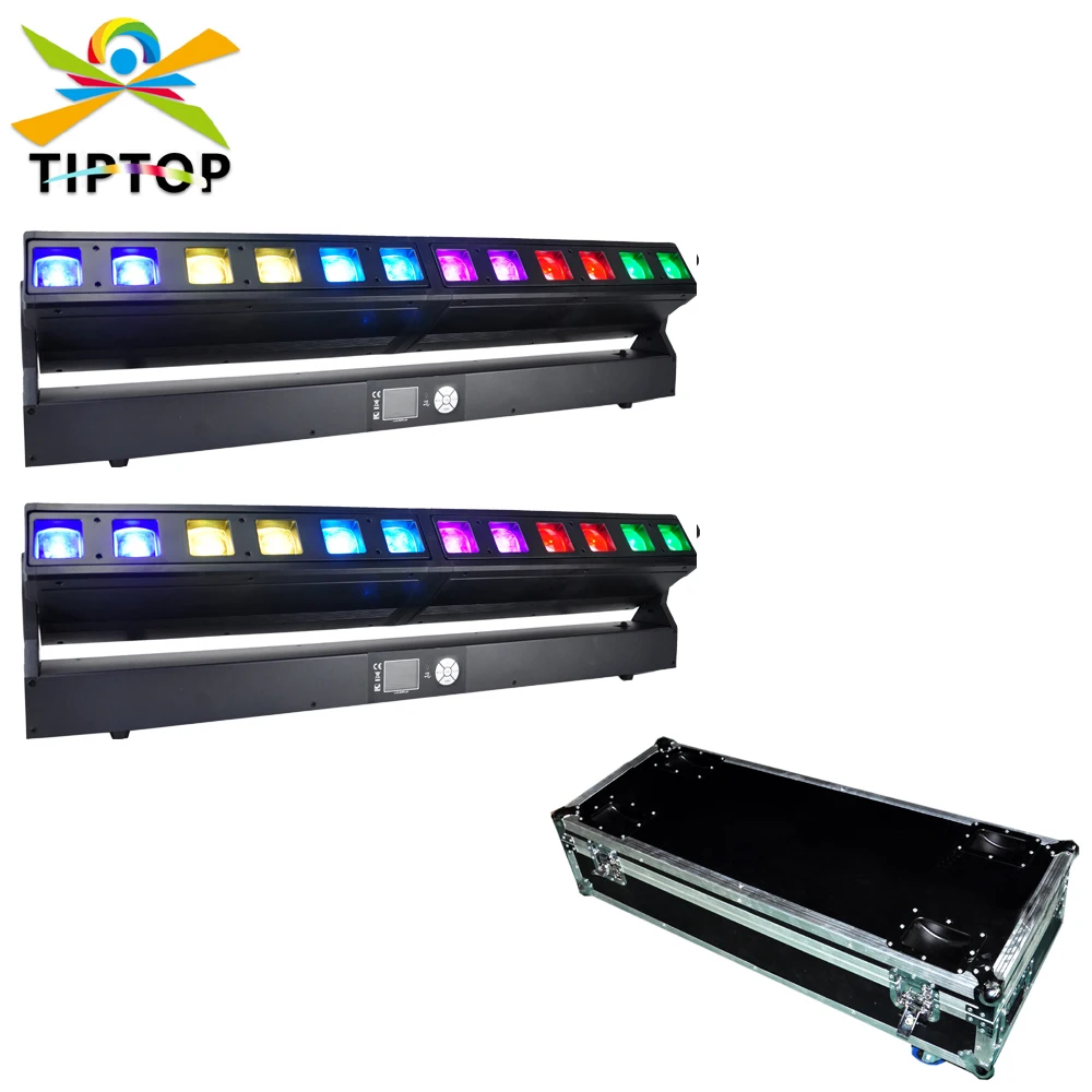 

2IN1 Flightcase Pack 600W Zoom Moving Head Stage Light 12x40W RGBW LED Spotlight with Marquee Static LED Circle DMX Wedding