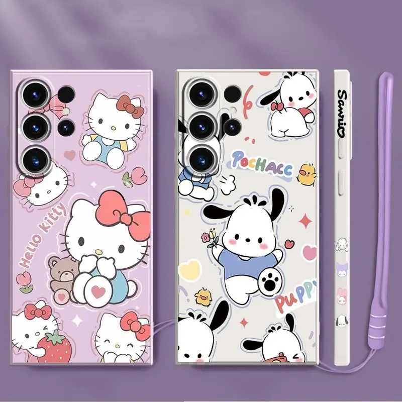 Sanrio Cute Melody Kuromi Phone Case for Samsung Galaxy S9 S8 Plus S10 Note 9 10 20 Ultra 10 Plus Soft Shockproof Cover