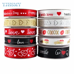 Red Ribbon for Valentines Day Decorations, Ribbons for Crafts Love Ribbon, Red Heart Ribbon for Gift Wrapping Valentine Ribbon