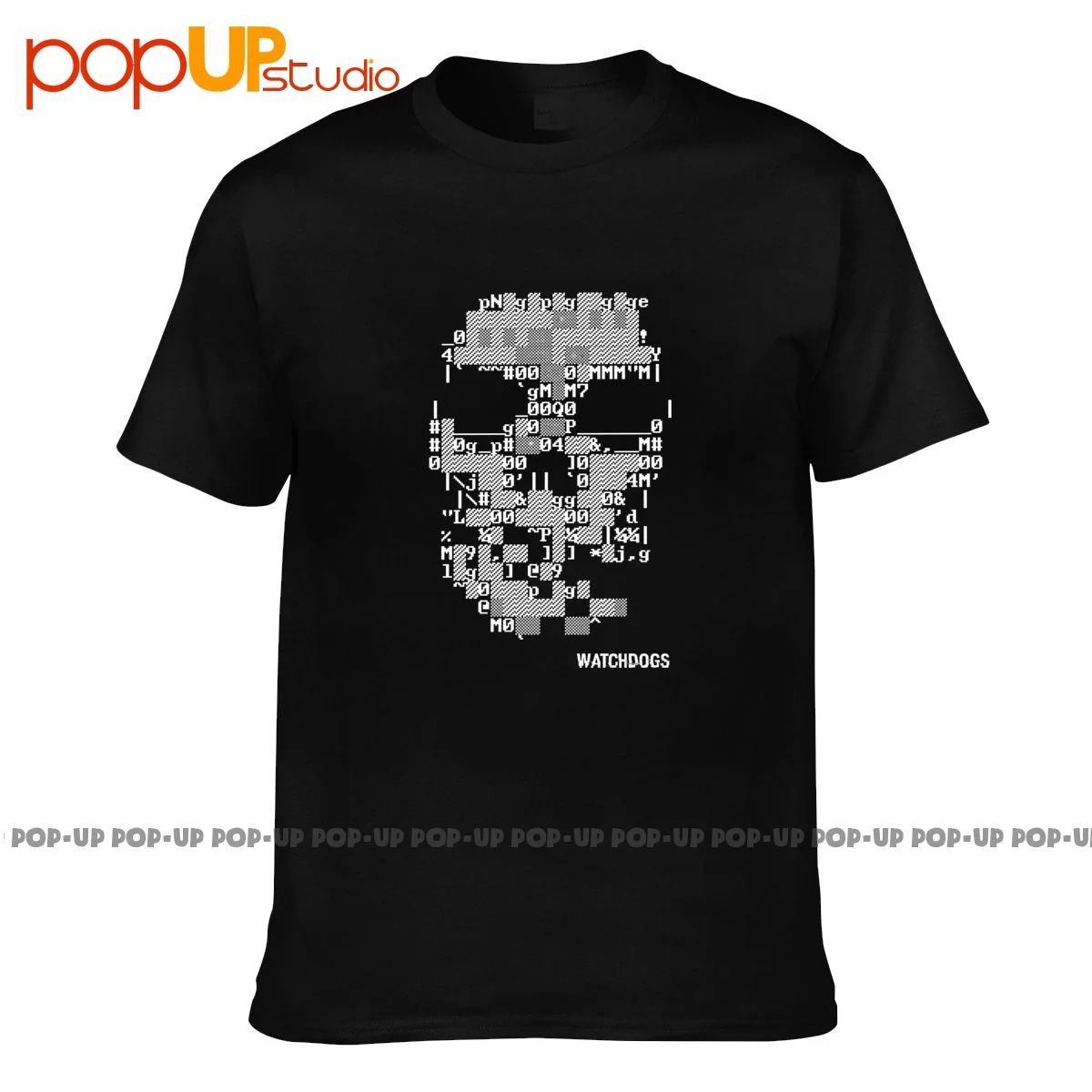 Watch Dogs Ascii Skull Ubisoft Hacker Action Gamer T-shirt Tee Shirt Pop Funny Splicing Comfortable