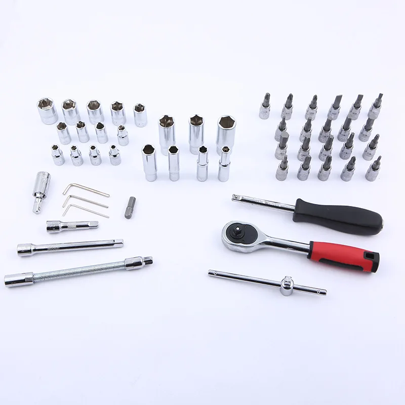 53-piece Set of Auto Repair Tools 1/4 Small Flying Rod Ratchet Quick Wrench Socket Auto Repair Mechanic Tool Kit