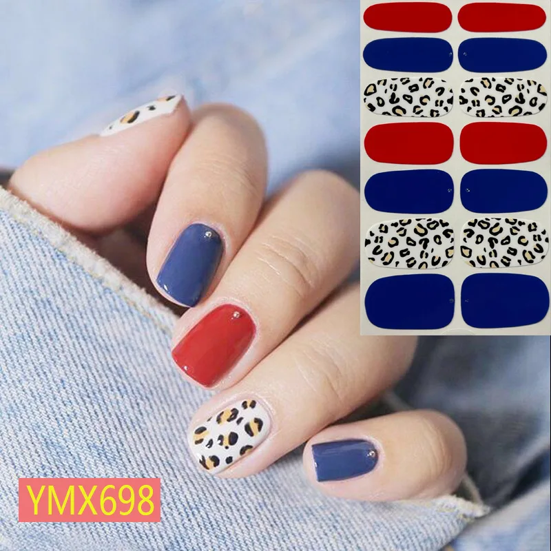 Baking Free Leopard Print Pattern Full Cover Nail Stickers Nail Polish Nail Decoration Self Adhesive Decals Sliders Manicuring