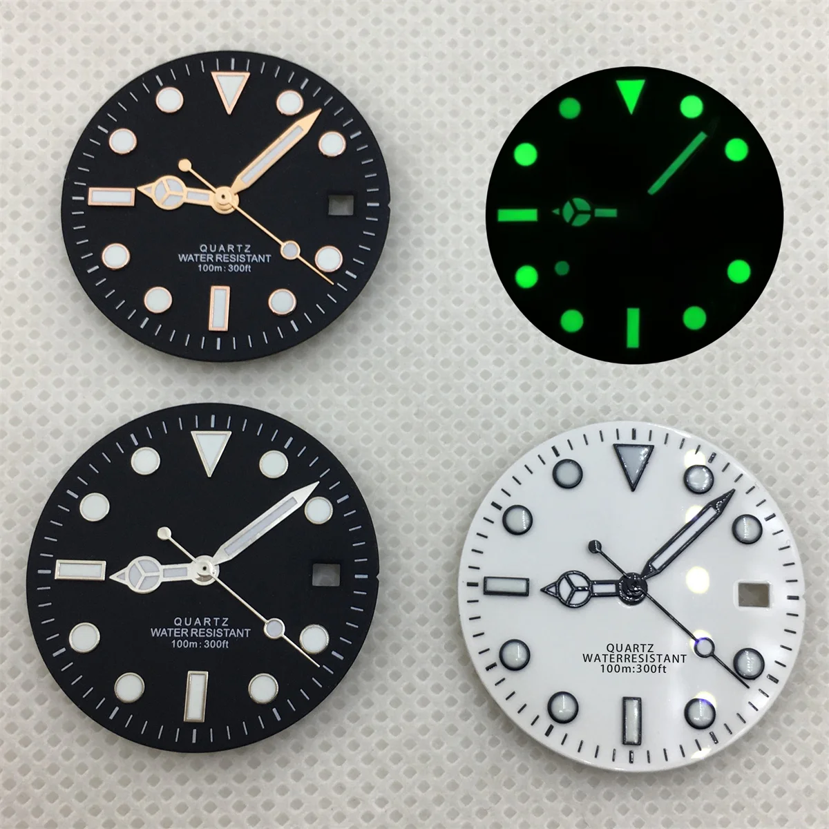 ブリガー-発光クォーツムーブメント時計部品,クォーツムーブメント,白,黒,緑,ロンダ515, 29mmに適しています