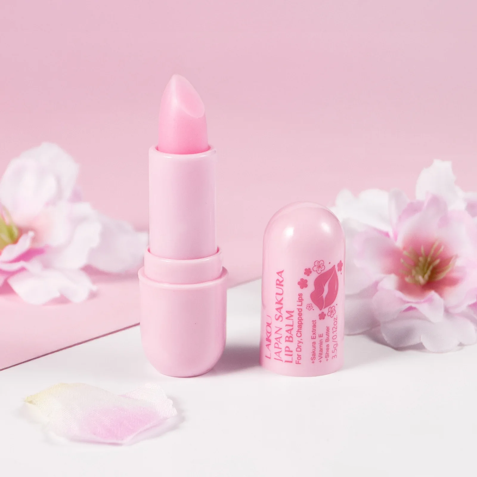 Sakura Lip Balm Nourishing Refreshing Hydrating Moisturizing Preventing Cracking Repairing for Daily Care Lip Balm Lip Care