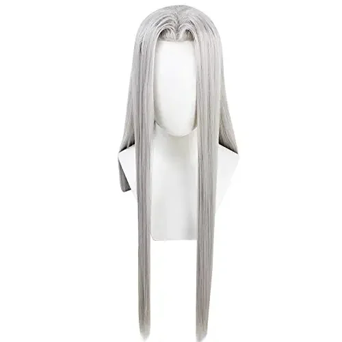 39 Inch Silver Gray Sephiroth Cosplay Wig FF7 for Halloween Party Cosplay Silver Long Hair FF Cosplay Sephiroth Heat Resistant