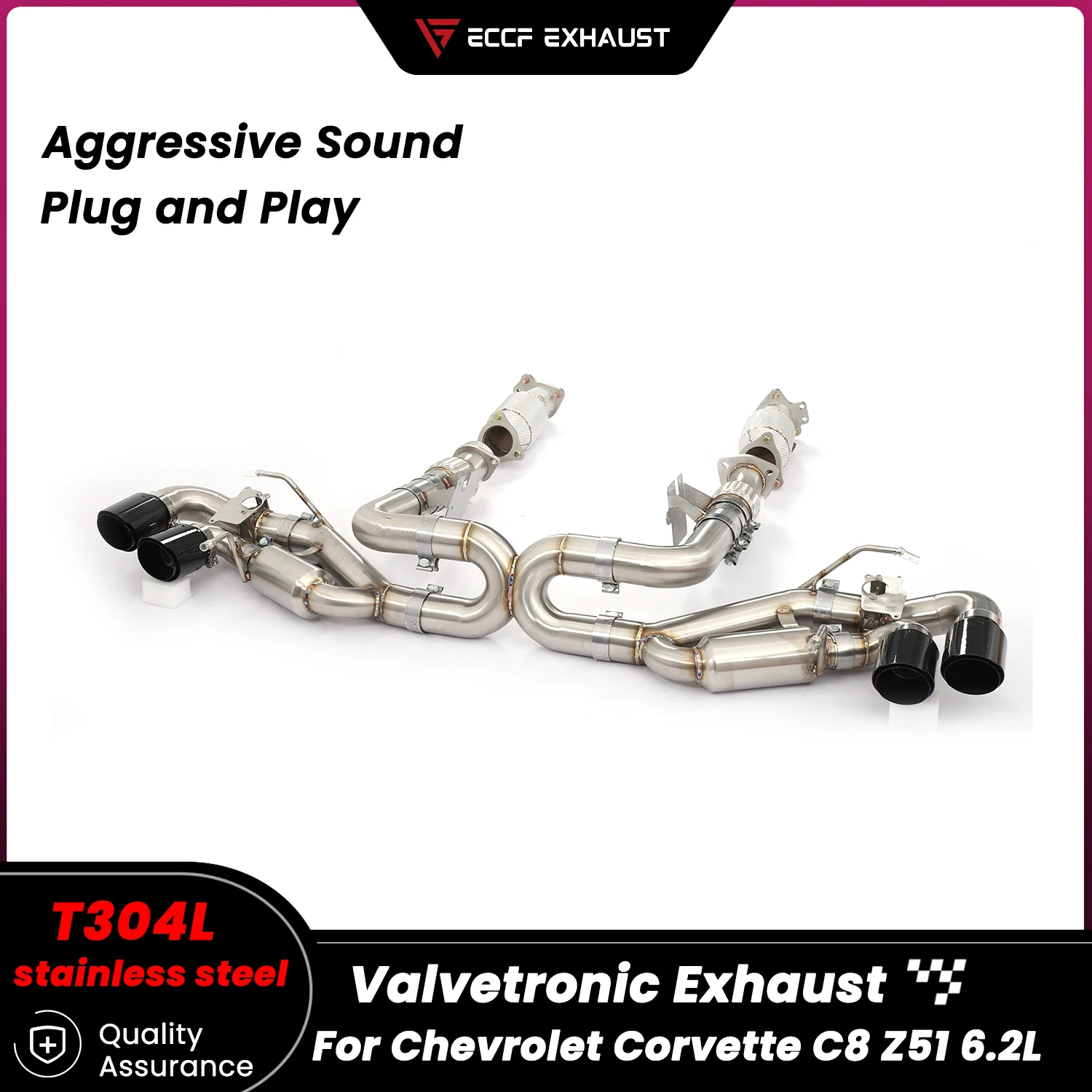 

Спортивная выхлопная система OEM с клапанами и даунпайпом для Chevrolet Corvette C8 Z51 6.2L: Агрессивный звук выхлопа
