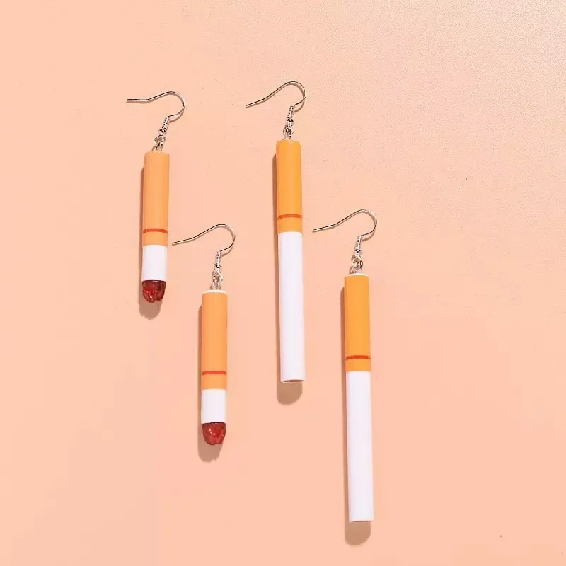 Fashion Korean Minimalist Cute Resin Cigarette Pendants Earring For Temperament Girls Gift Earrings Jewelry