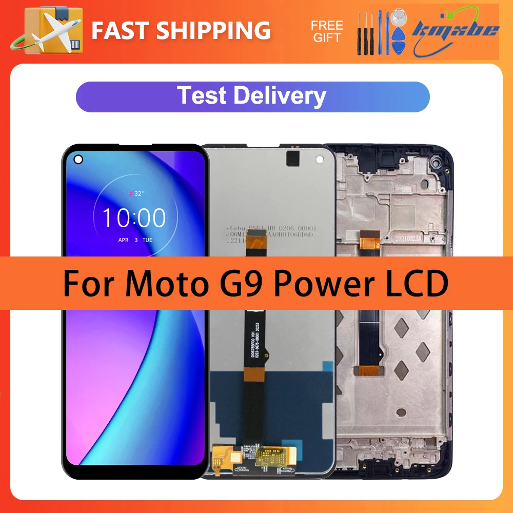 

6,8 "ЖК-дисплей для Motorola Moto G9 Power, дисплей с сенсорным экраном и дигитайзером в сборе с рамкой для детской модели, ЖК-дисплей