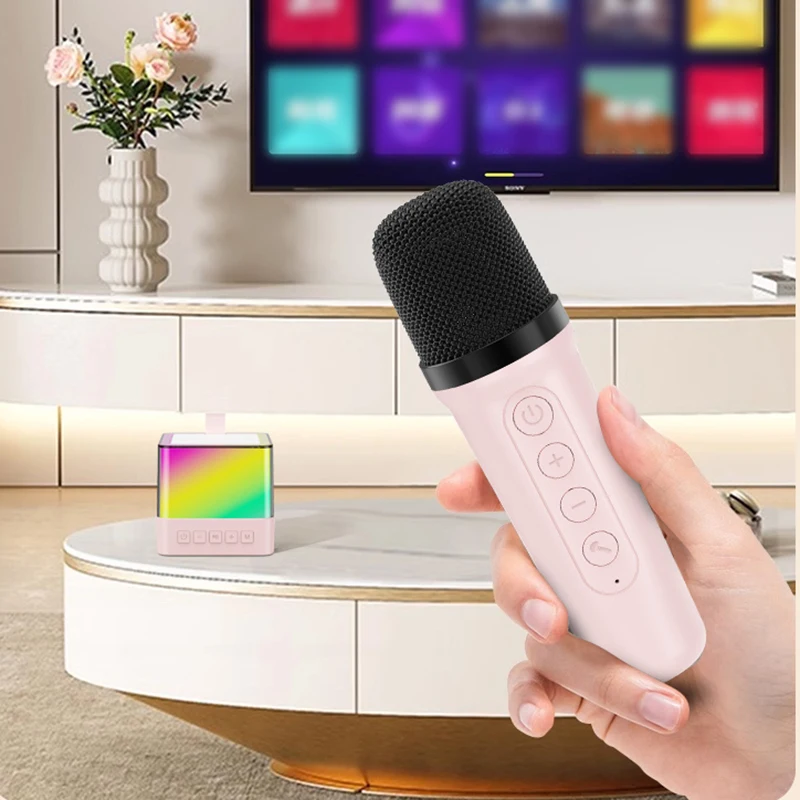 NUOVO altoparlante Bluetooth caldo portatile domestico carino karaoke mini audio wireless con microfono macchina per canto familiare K Song