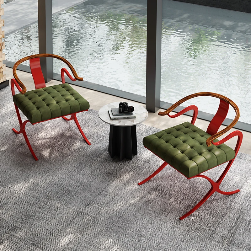 

Green Leather Living Room Chairs Modern Desinger Comfortable Living Room Chairs Single Sturdy Fauteuil Salon Home Furniture