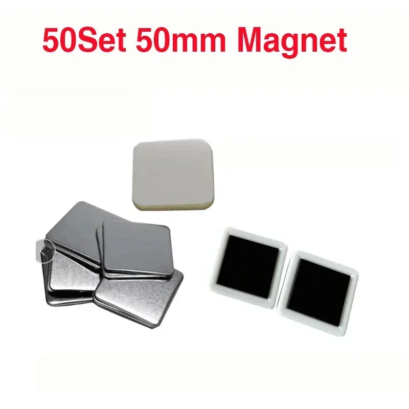 50x50mm Square Refrigerator Badge Press Machine Rotating Manual Making Fridge Magnet Badge Pins for Gifts Home Office Business