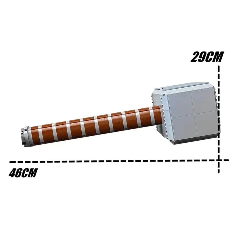 สินค้าใหม่ 979 ชิ้น ค้อนธอร์ โมเดลจากภาพยนตร์ MOC ของเล่นตัวต่อสำหรับเด็กผู้ชาย ของขวัญวันเกิด 76209