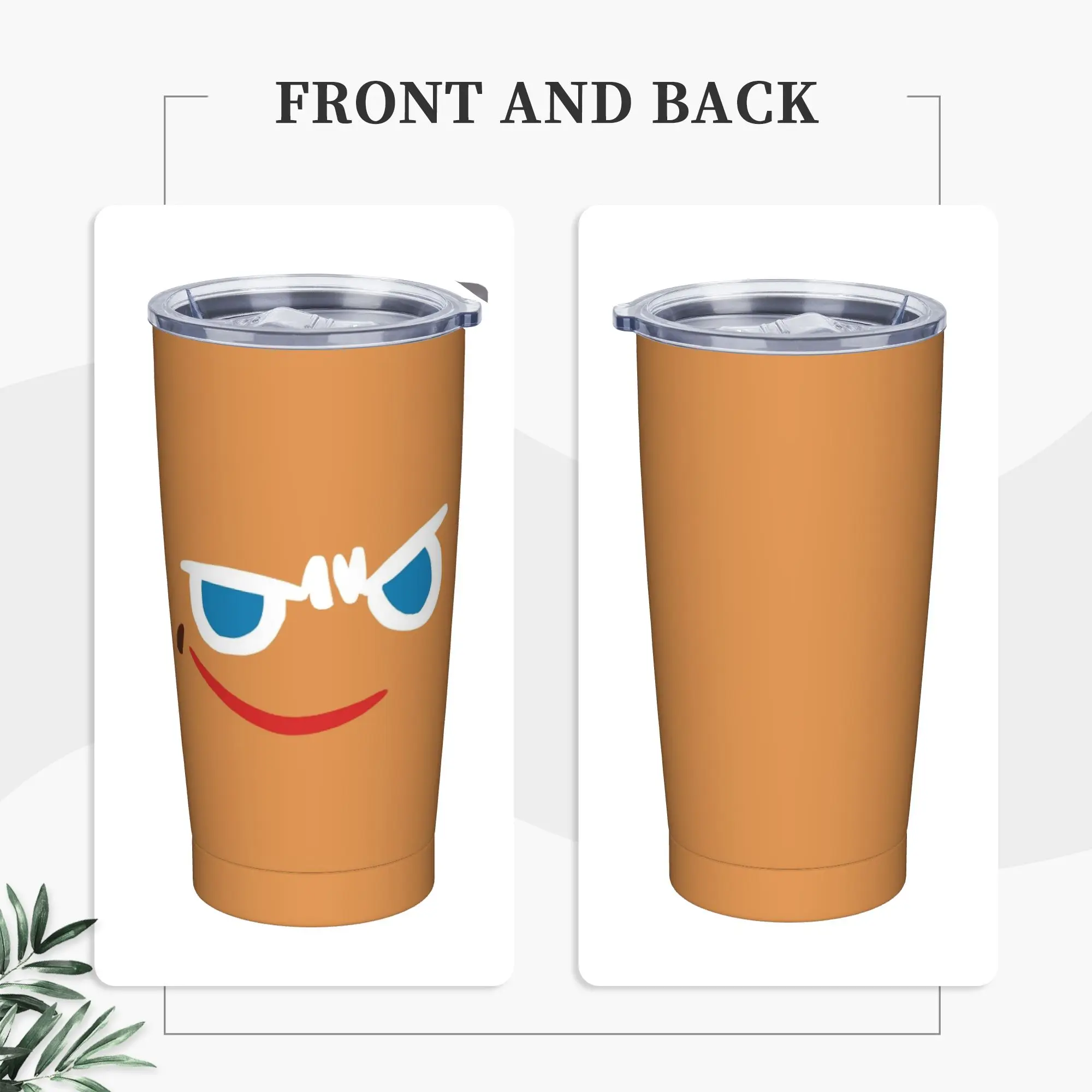 Gingerbrave Cursed Face Insulated Tumbler with Straws Lid Cookie Runs Kingdoms Game Stainless Steel Thermal Mug Bottle Cup, 20oz