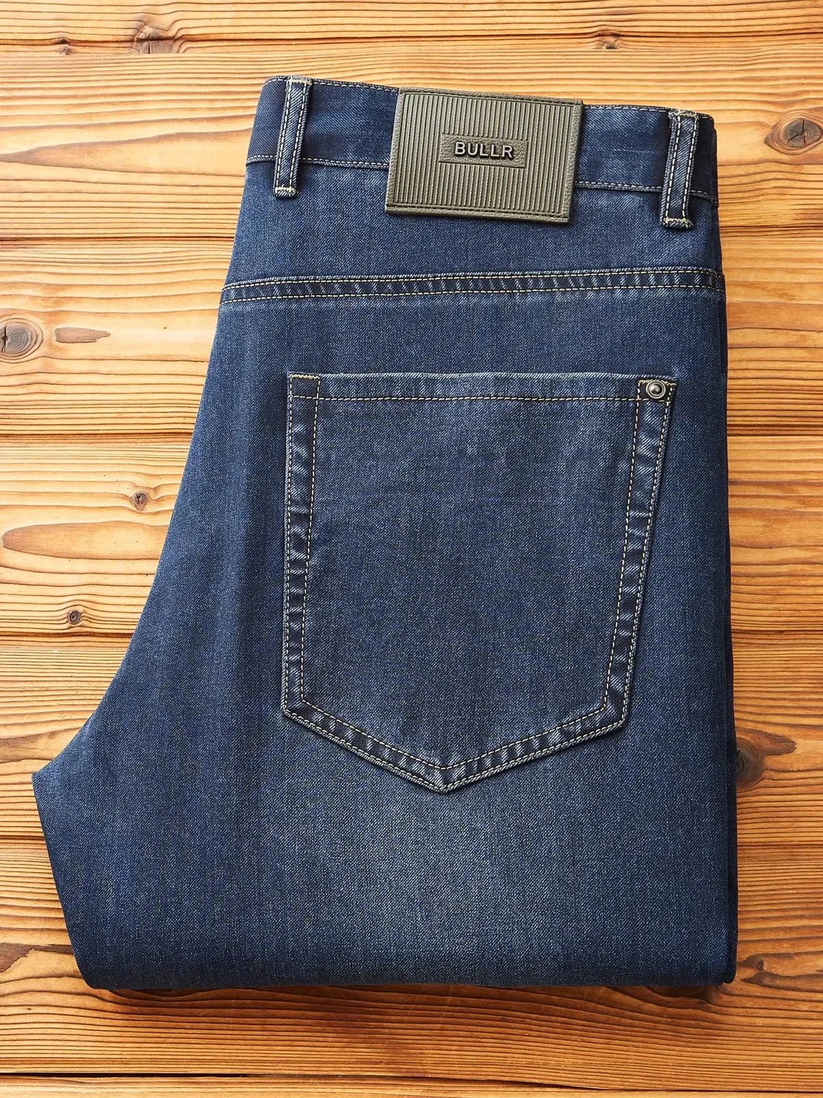 

JSBD summer thin high-end four-sided elastic primary color men's casual long pants straight leg casual jeans