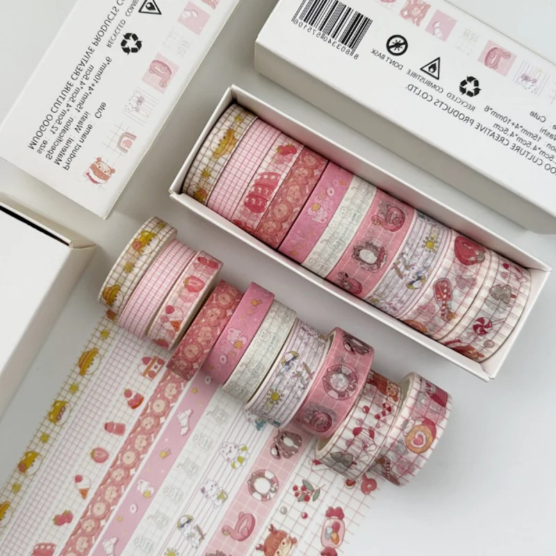 10 rollen retro rastermateriaal decoratie en papieren tape set DIY tijdschrift collage snijden briefpapier decoratie tape