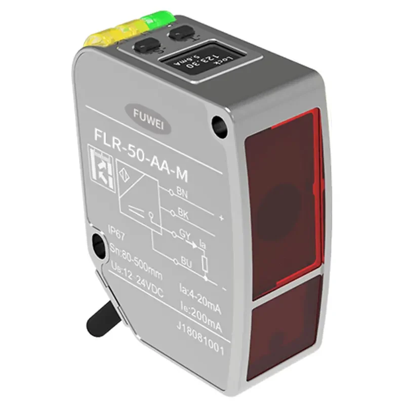 

FUWEI FLR-10-AA-M OLED digital display High precision Analog4-20mA Measuring range 30-100mm Laser Displacement Distance Sensor