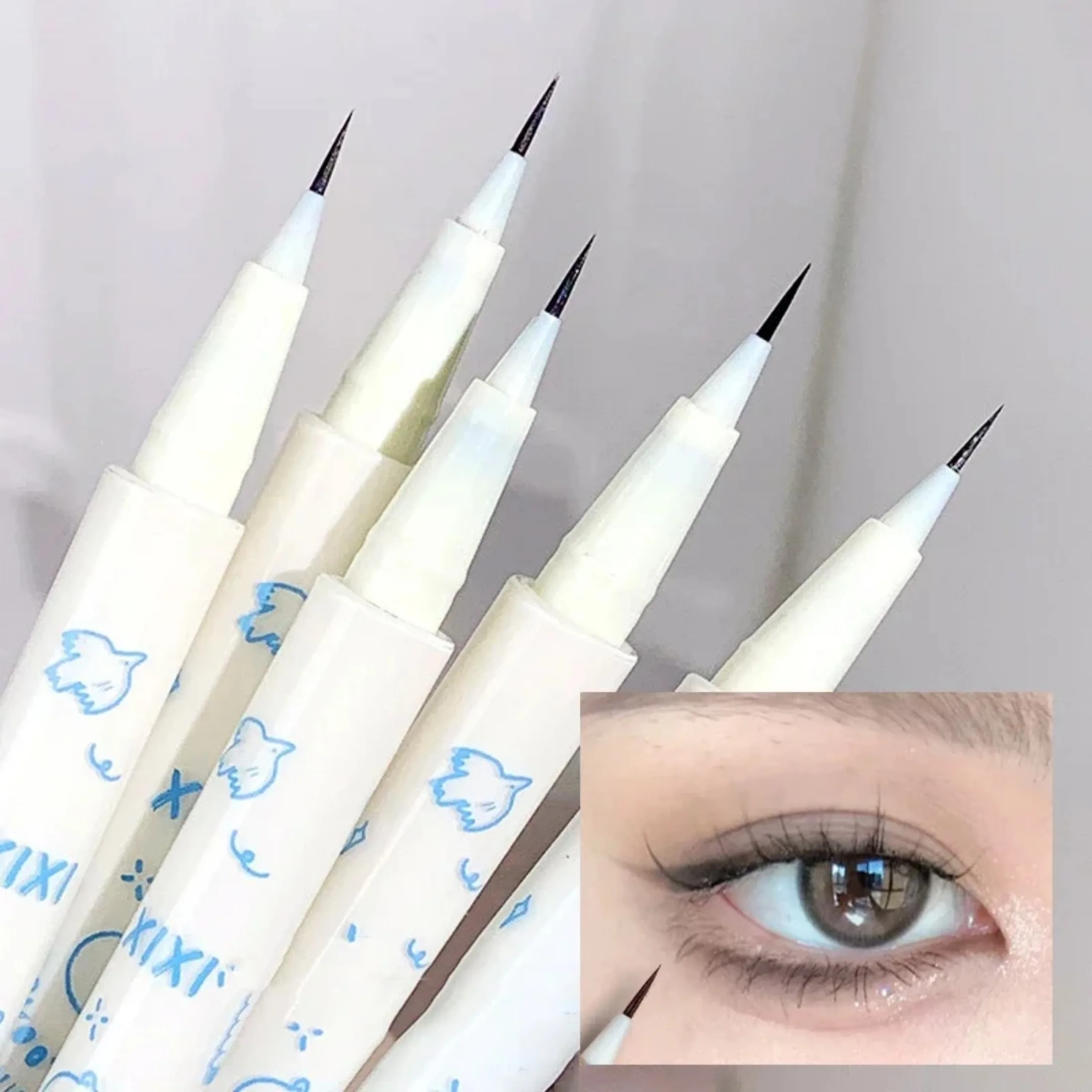 Black Liquid Eyeliner Korean Quick Dry Smooth Silky Matte Eye Liner Long Last  Lying Silkworm Lower Eyelash Pen Korean Cosmetics