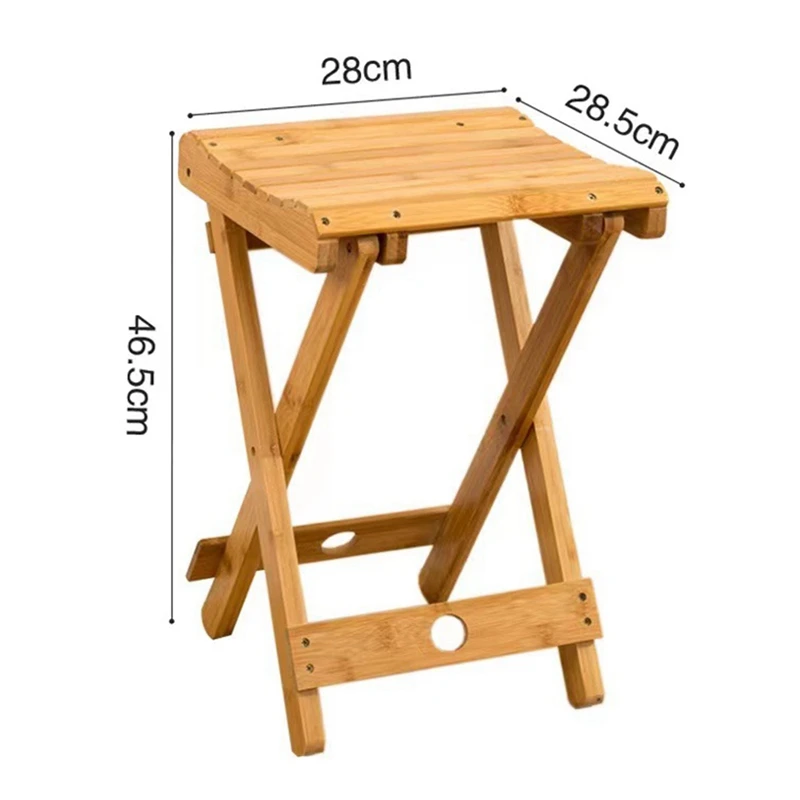 Small Nanzhu Folding Stool Portable Solid Bamboo Outdoor Fishing Chair Small Bench Small Stool Durable