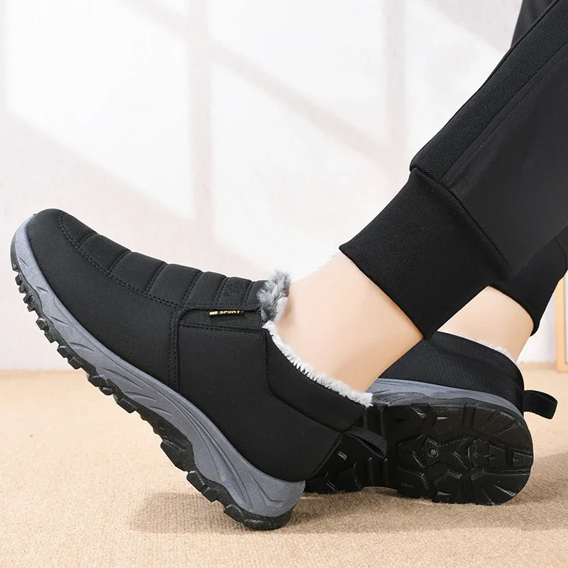 Women's Single Boots Winternew Shallow Mouth Plus Fleece Sports Shoes Casual Comfort Warm Anti-slip Wear-resistant Leather Boots