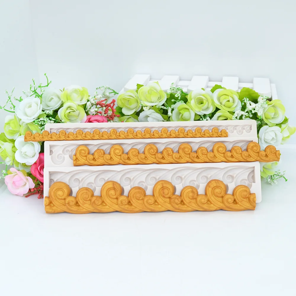 

Silicone Cake Mold Long Waves Lace Kitchen Baking Decoration Tool Resin For DIY Cake Chocolate Candy Pastry Fondant Moulds