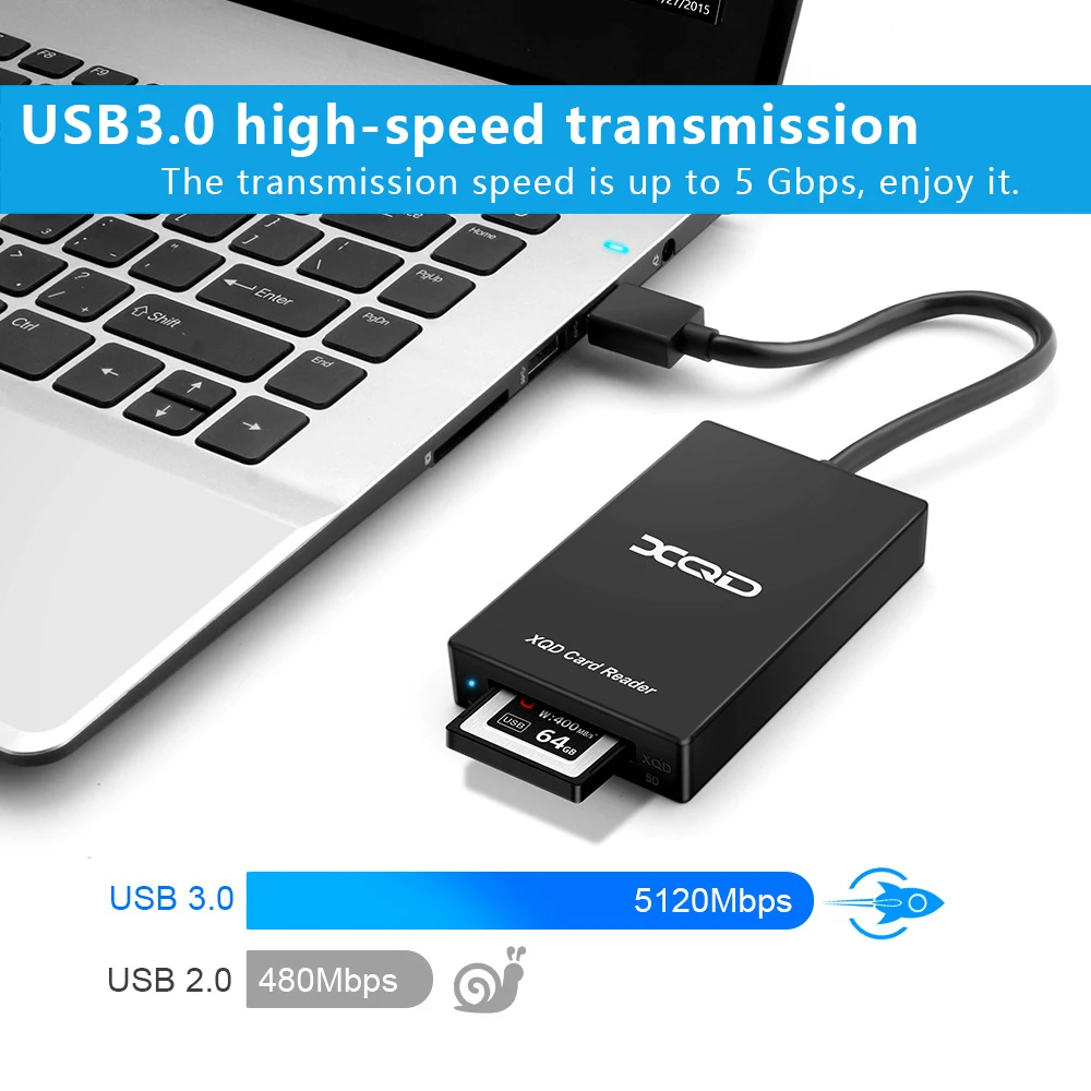 Multi-Function  XQD SD Card Reader Type-C USBC USB 3.0 Card Adapter Speed Up to 5Gbps for Sony G&M Series XQD for SD Card Reader