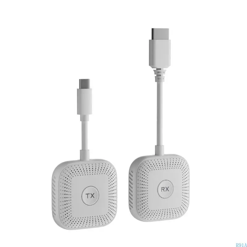 

R91A 50m Type C Wireless HDTV Video Transmitter Receiver Extender Display Adapter for Phone Laptop PC To Projector