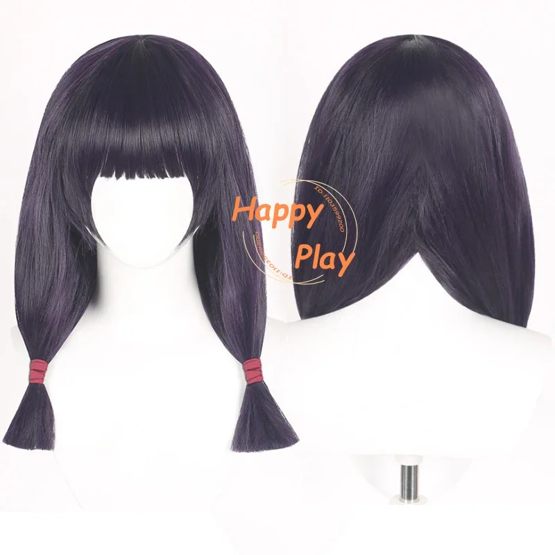 Anime Iori Utahime peruka do Cosplay 55cm długie ciemne fioletowe czarne peruka damska Cosplay Anime peruka do Cosplay syntetyczne włosy odporne na ciepło