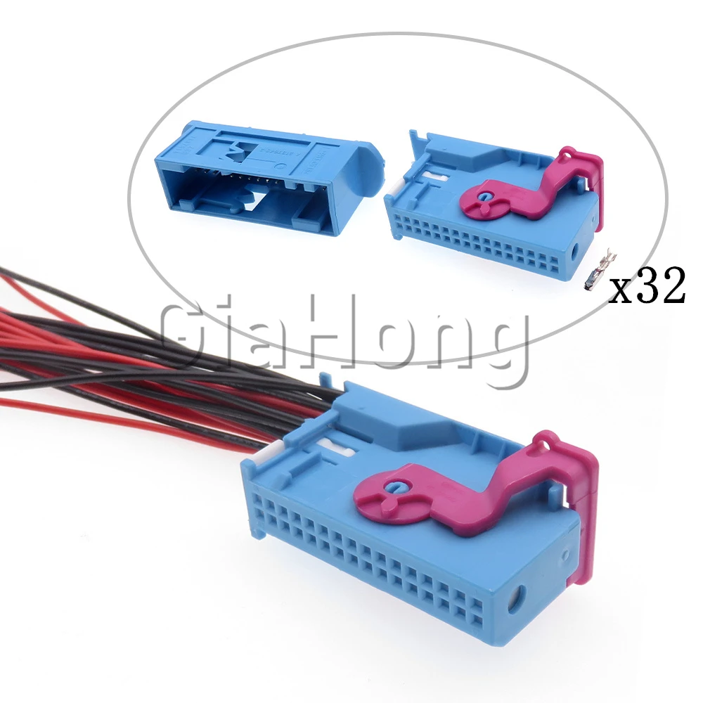 1 Set 32 Ways Car Starter Instrument Plug 1719057-2 1719058-2 964824-2 964826-2 Auto Wiring Harness Connector Low Current Socket