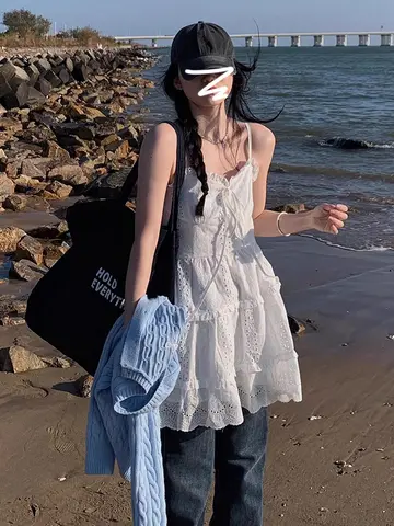 레이스 드레스 한판 스타일 A라인 레이스 원피스 여성용 흰색 세트 드레스 원피스 드레스 원피스 드레스 원피스 드레스
