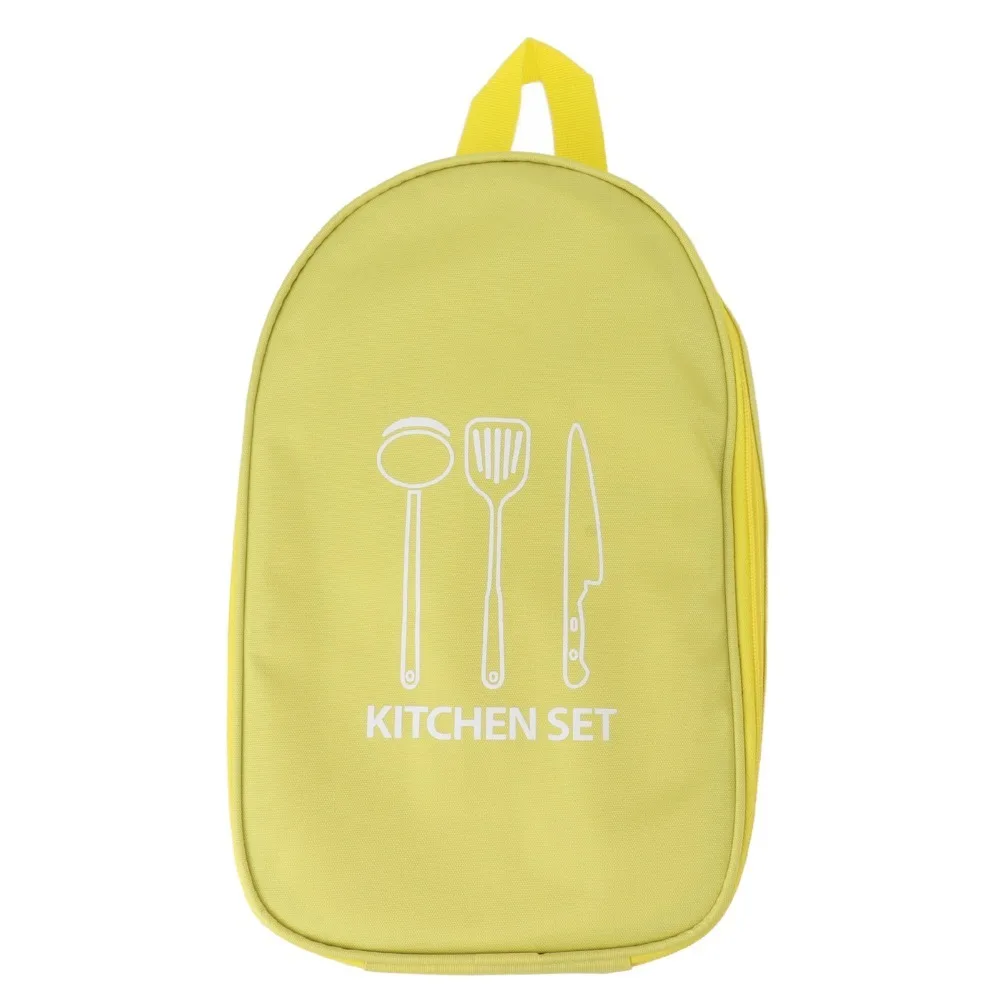 Thick Fabric Storage Bag Reinforced Hand Strap Internal Divided Pockets Handheld Pouch Waterproof Foldable Utensil Organizer