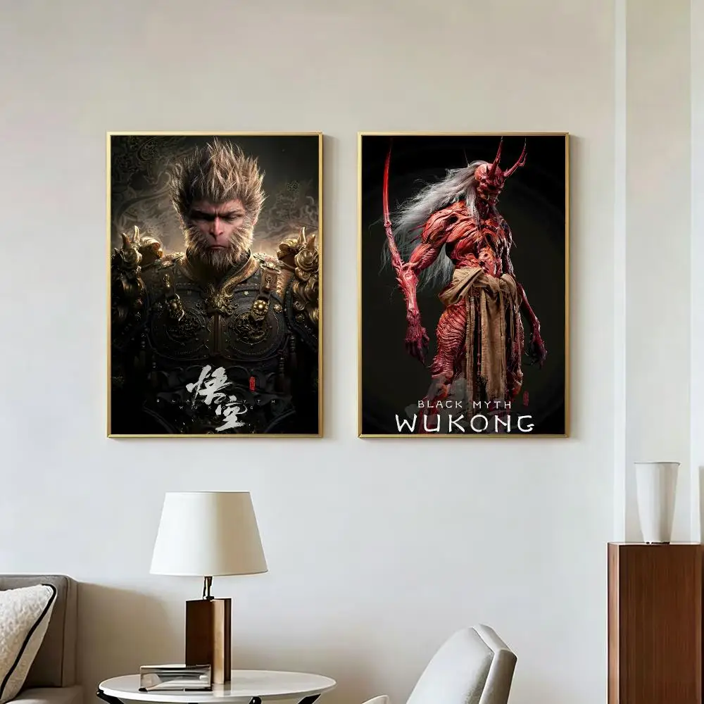 Game Classic Black Myth: Wukong Poster Peel And Stick Wall Art Self Adhesive PP Waterproof Wall Decor Living Room Bedroom Gift