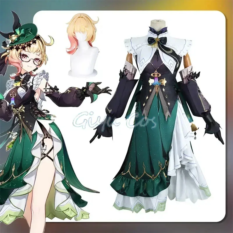 

Genshin Impact Emilie Cosplay Costume Wig Anime Halloween Costumes for Men Game Uniform