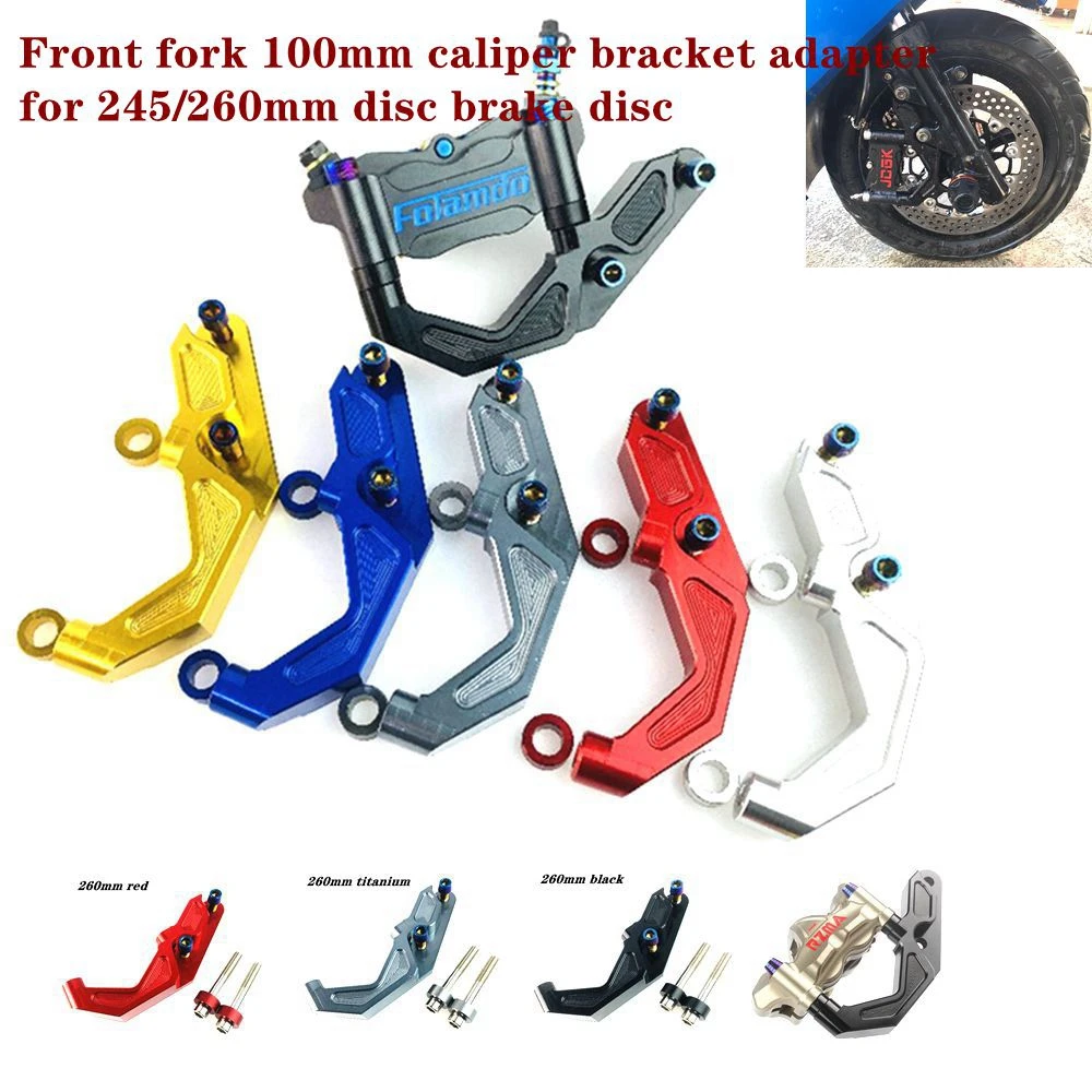 Motorcycle Front Absorber 100mm Brake Caliper Bracket/Adapter For 245 260mm Brake Disc For Yamaha-CYGNUS-X Scooter Electric car