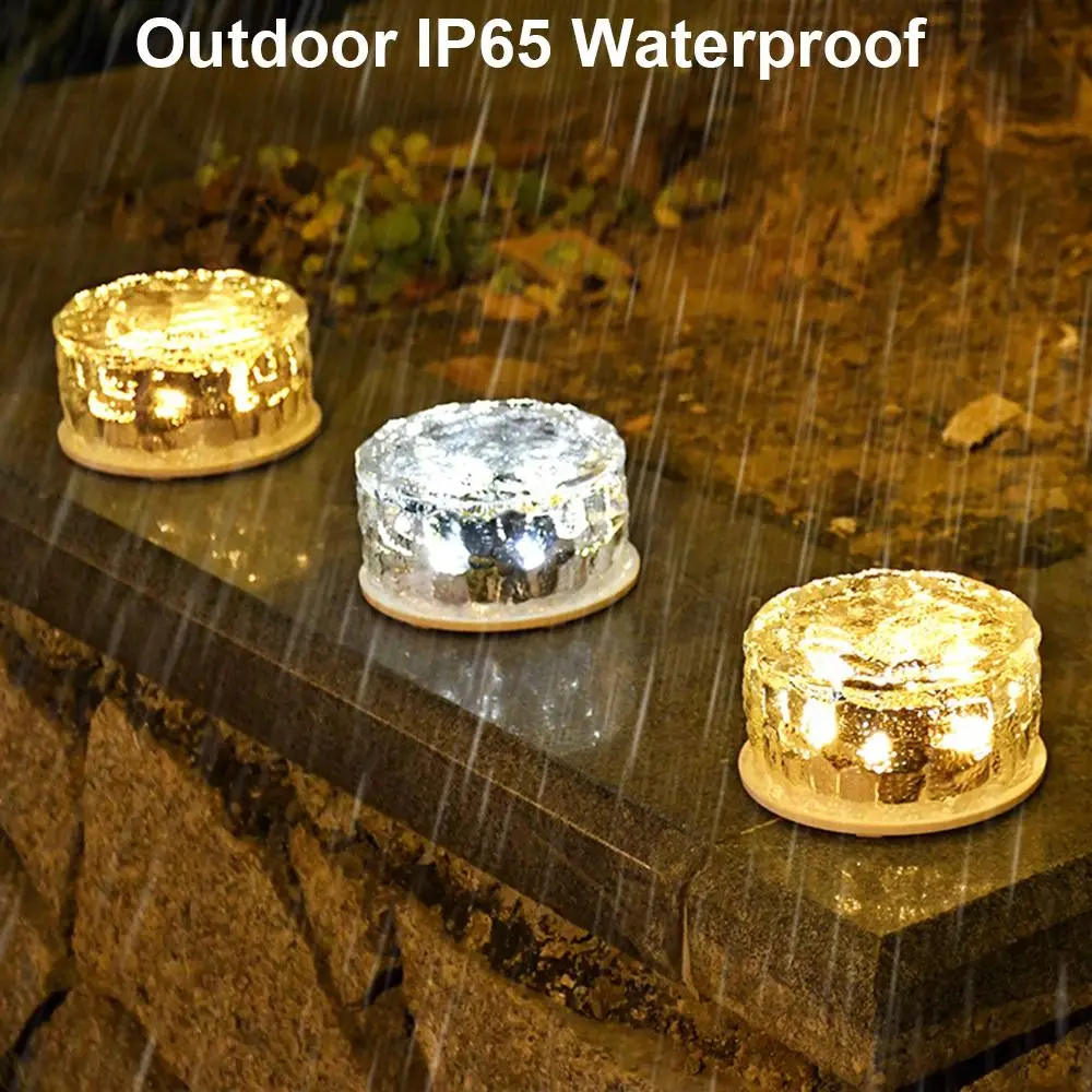

Solar Power Solar Ice Brick Light LED High Brightness Outdoor Buried Light Energy Saving Waterproof Deck Lights Driveway
