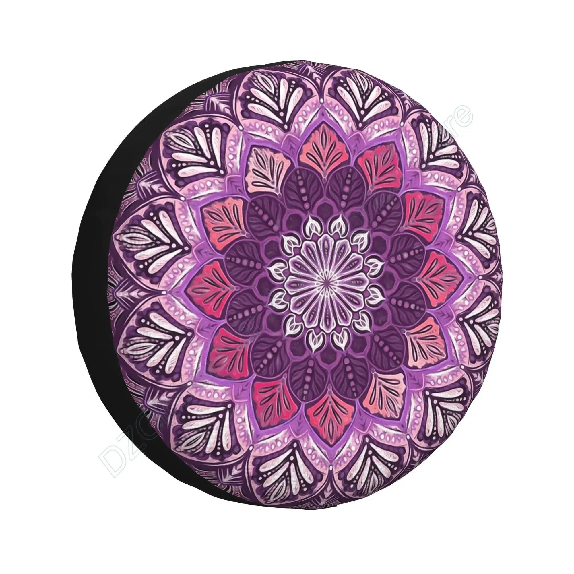 Boho Mandala in Deep Purple and Pink Spare Tire Cover Dust-Proof Wheel Tire Cover Fit RV SUV and Many Vehicle 14 15 16 17 Inch