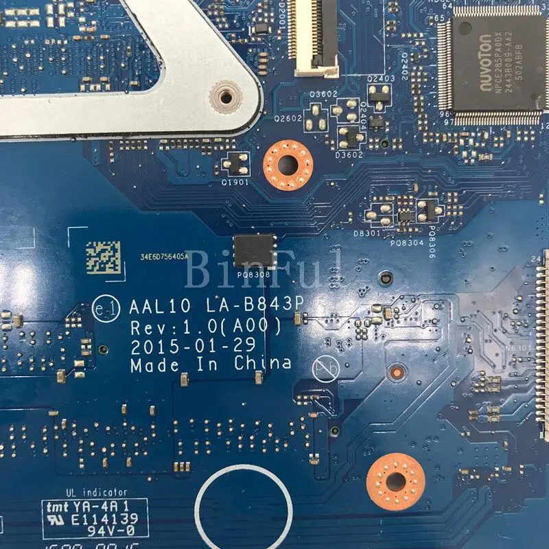 

01WHF7 1WHF7 CN-01WHF7 AAL10 LA-B843P для DELL 3458 3558 5458 5558 Материнская плата ноутбука с процессором SR23Y I5-5200U 920M 2G 100% протестировано