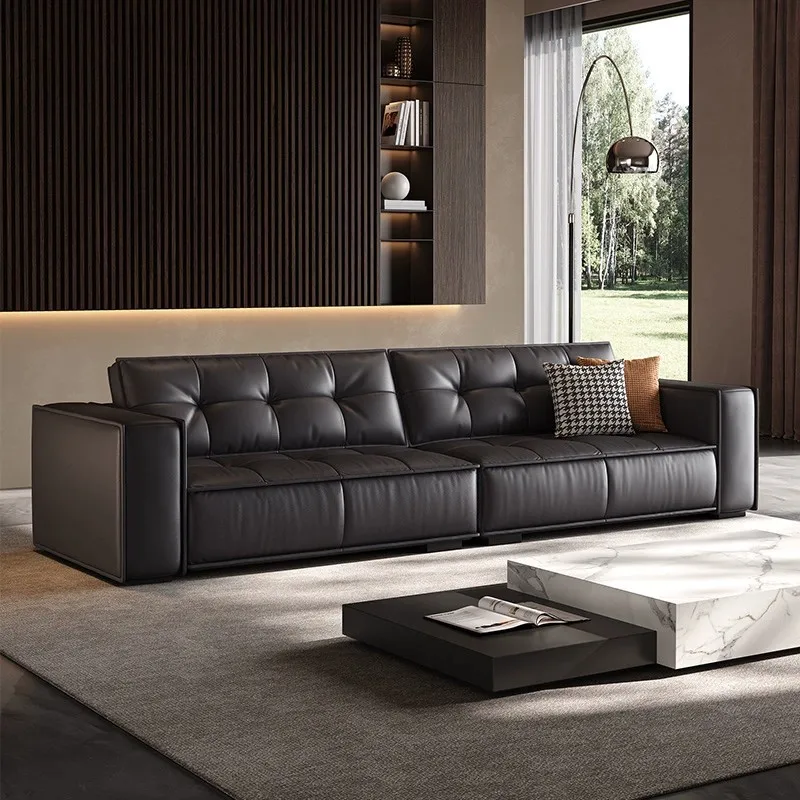 

Medieval toast sofa black simple cloud tofu block Italian minimalist small apartment