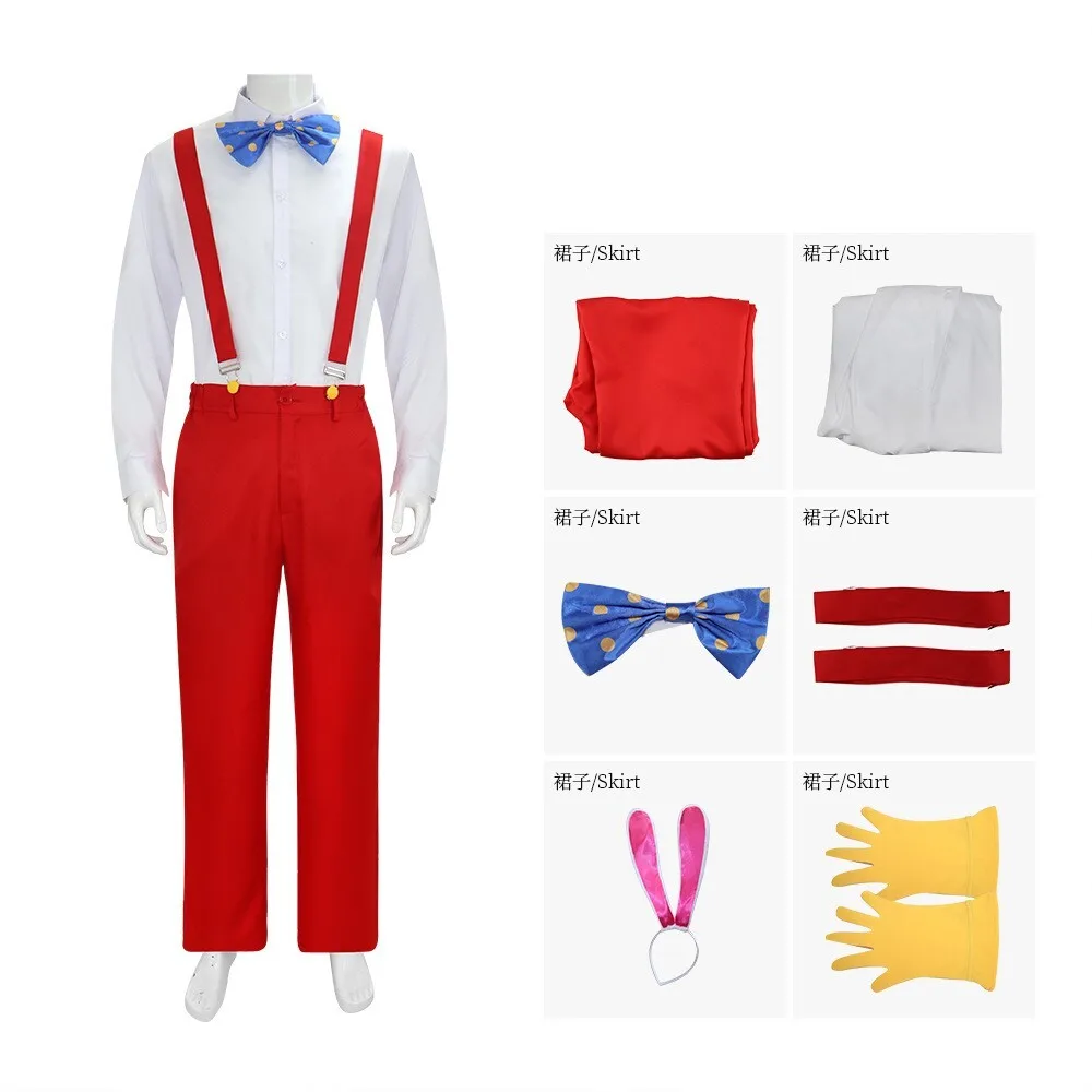 

Fulujiacos Roger Cosplay Costume Bib Pants Shirt