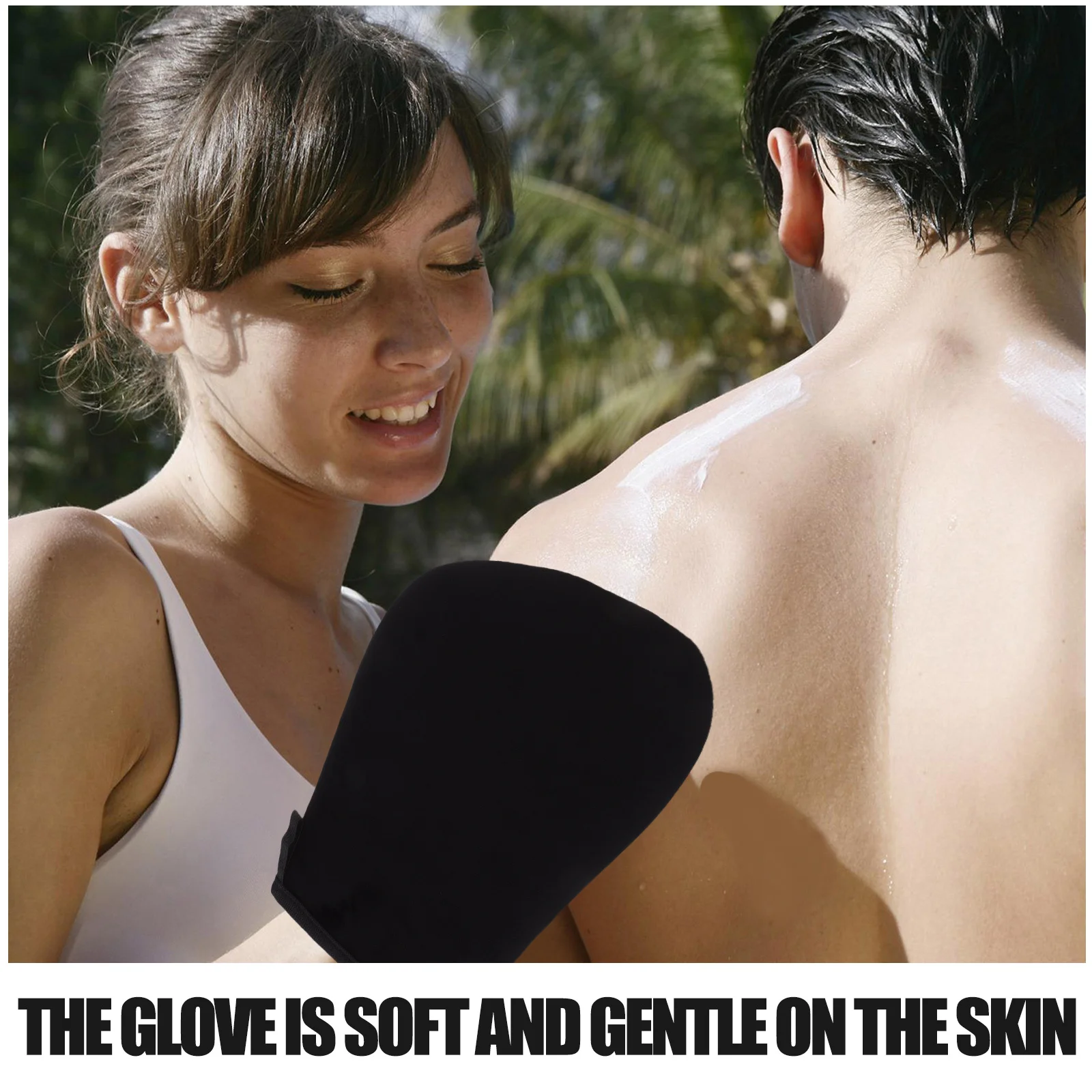 

Self Tanning Mitt Black Reusable Applicator Glove for Sunless Tan Even Application Body Lotion and Oil Back Applicator Tool
