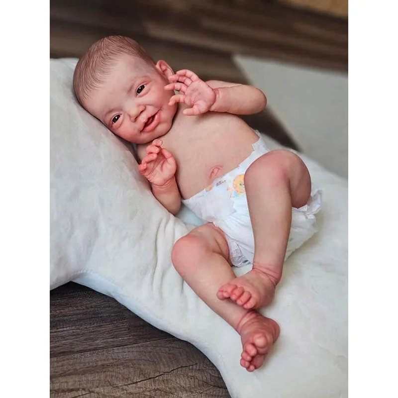 

49cm Full Vinyl Body Baby Doll Charlie Realistic Reborn Dolls with Painted Hair for Children