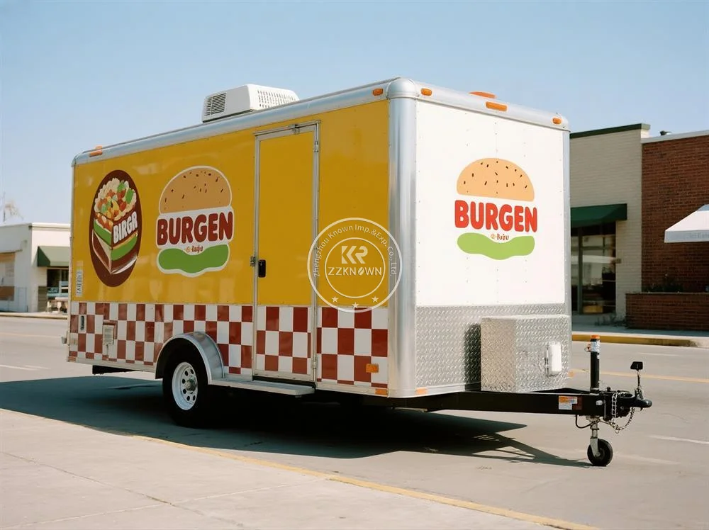

Commercial Customized Mobile Kitchen Food Trailer Fully Equipped Snack Pizza Hot Dog Hamburger Cart Fast Food Truck for Sale