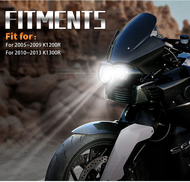 Motorcycle LED Headlight for K1200R 2005-2009 K1300R 2010-2013 Lighting Auxiliary Accessories