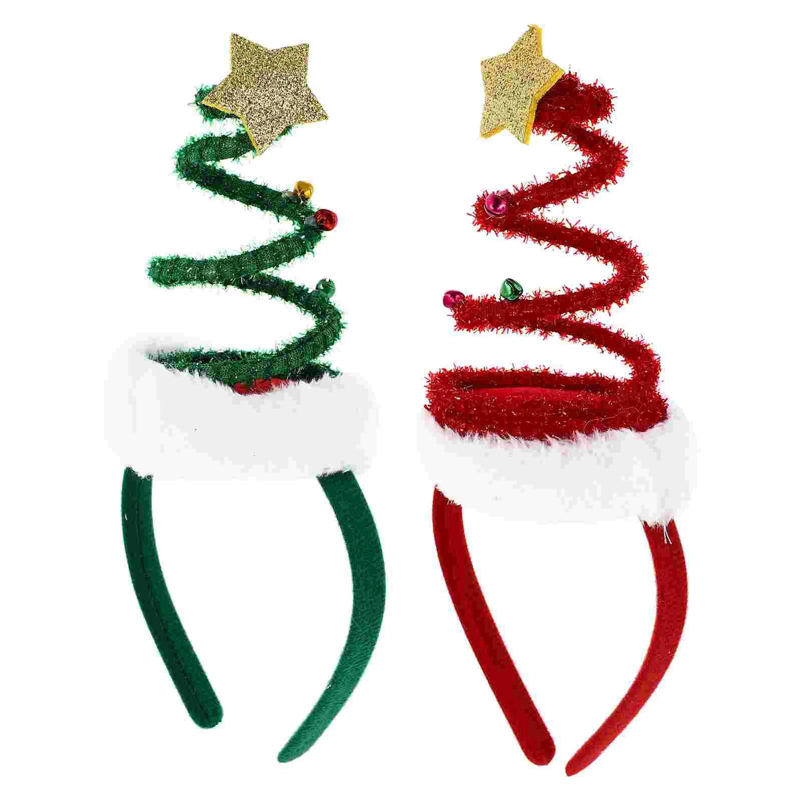 2 Pcs Holiday Hair Hoops Christmas Spring Headband Santa Decor Party Decors Tree Headbands