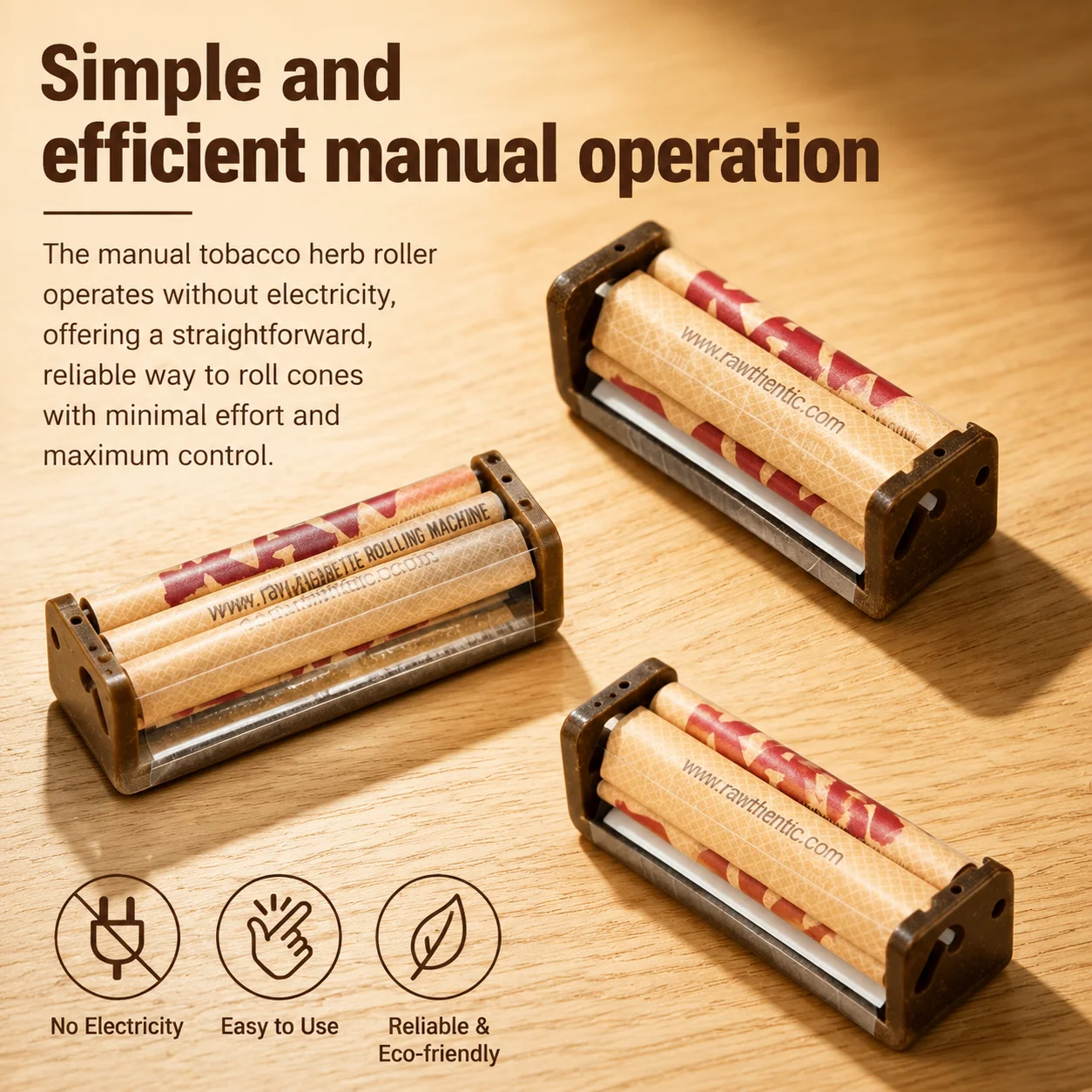 Degradable Manual Tobacco Herb Roller Cone Rolling Machine 110mm/78mm/70mm Portable Cigarette Holder Natural Rolling Papers - view 3