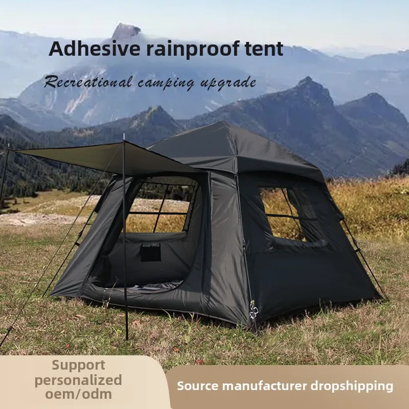 

YOUSKY Outdoor Automatic Single Layer Tent Portable Folding Camping Tent Rainproof UV Silver Coated for Adults