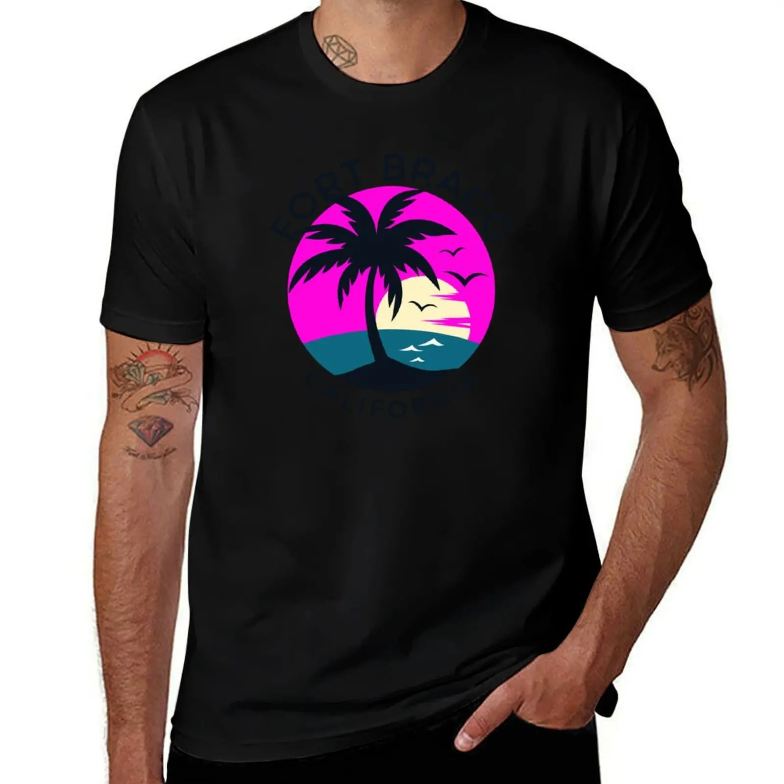 Retro Fort Bragg California T-Shirt Casual Minimalist Short Sleeve Top T-Shirt
